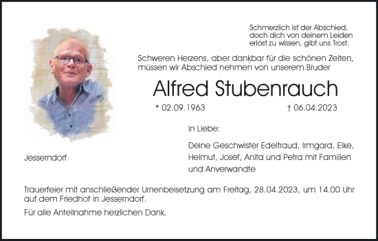 Anzeige von Alfred Stubenrauch von MGO