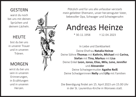 Anzeige von Andreas Heinze von MGO
