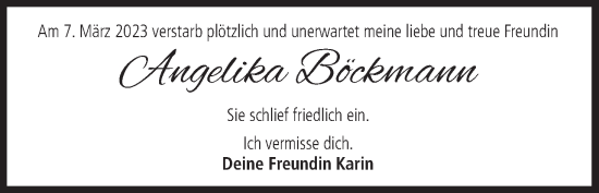 Anzeige von Angelika Böckmann von MGO