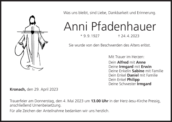 Anzeige von Anni Pfadenhauer von MGO