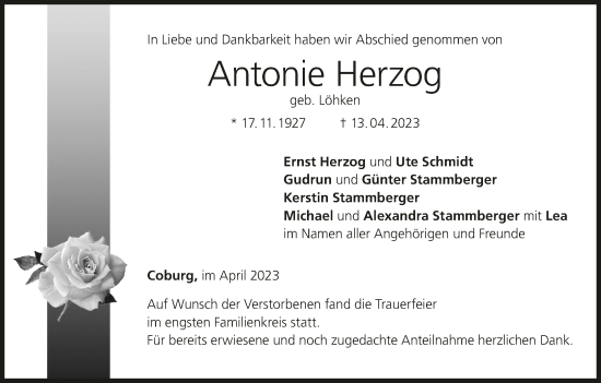 Anzeige von Antonie Herzog von MGO