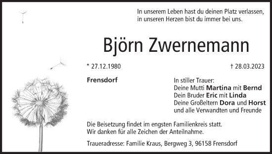 Anzeige von Björn Zwernemann von MGO