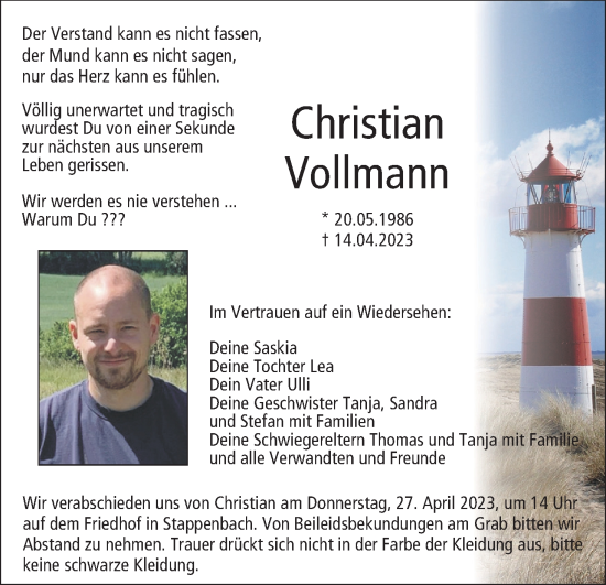 Anzeige von Christian Vollmann von MGO