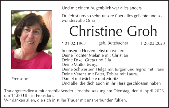 Anzeige von Christine Groh von MGO