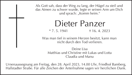 Anzeige von Dieter Panzer von MGO