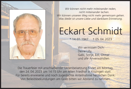 Anzeige von Eckart Schmidt von MGO