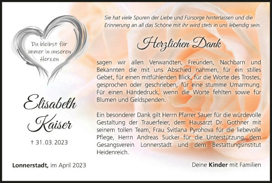 Anzeige von Elisabeth Kaiser von MGO