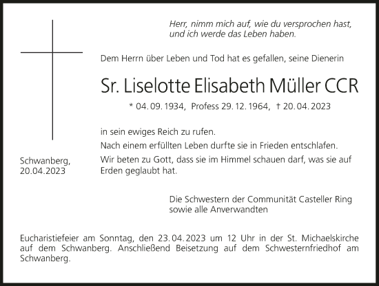 Anzeige von Elisabeth Müller von MGO