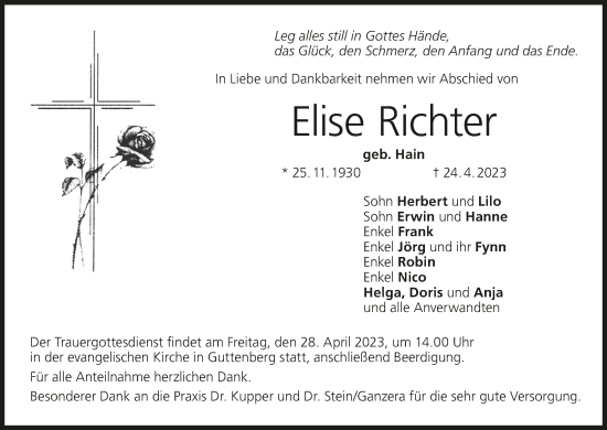 Anzeige von Elise Richter von MGO
