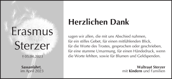 Anzeige von Erasmus Sterzer von MGO