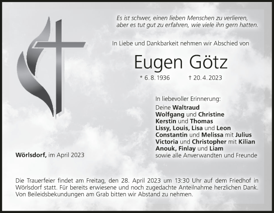 Anzeige von Eugen Götz von MGO