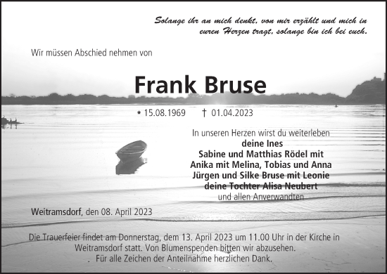 Anzeige von Frank Bruse von MGO