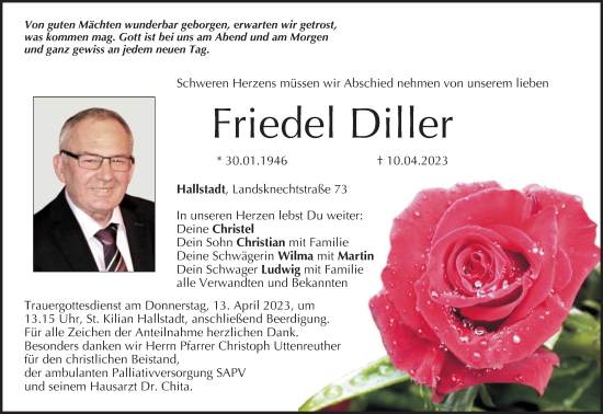 Anzeige von Friedel Diller von MGO