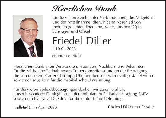 Anzeige von Friedel Diller von MGO