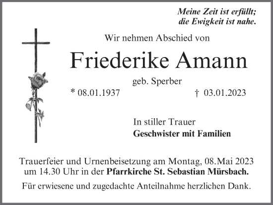 Anzeige von Friederike Amann von MGO