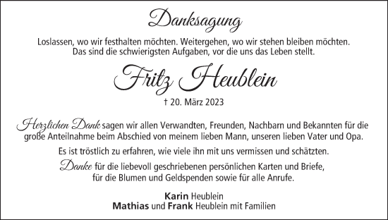 Anzeige von Fritz Heublein von MGO