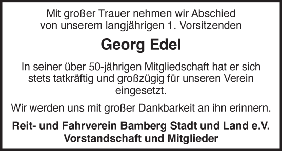 Anzeige von Georg Edel von MGO