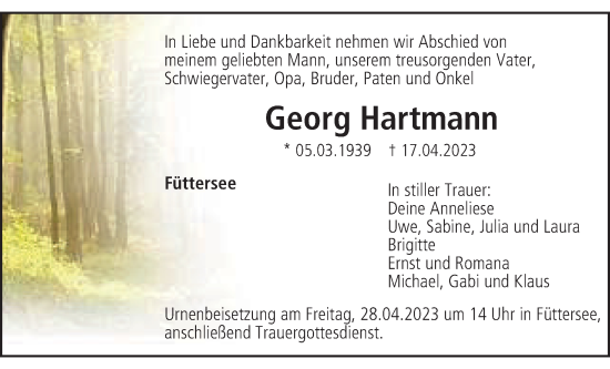 Anzeige von Georg Hartmann von MGO
