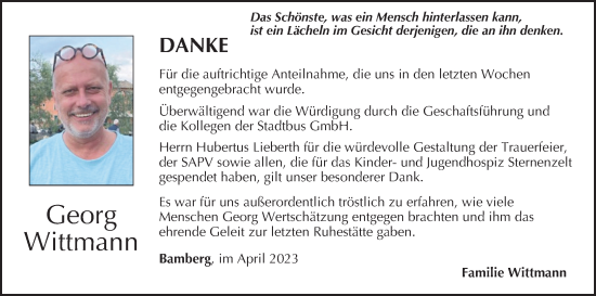 Anzeige von Georg Wittmann von MGO