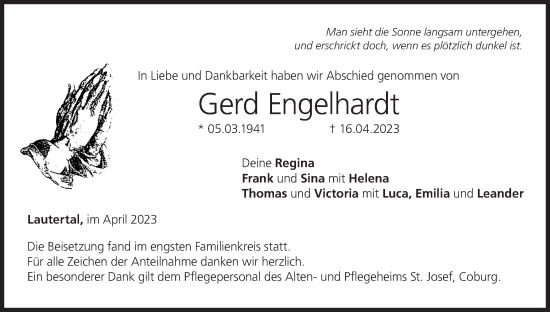 Anzeige von Gerd Engelhardt von MGO