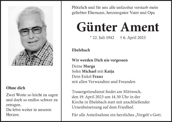 Anzeige von Günter Ament von MGO