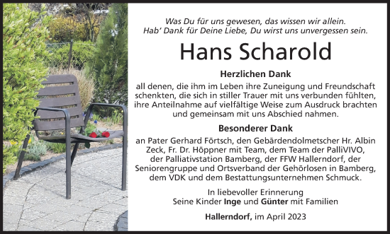 Anzeige von Hans Scharold von MGO