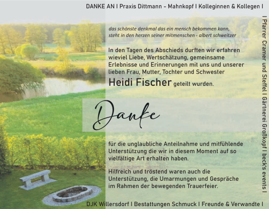 Anzeige von Heidi Fischer von MGO