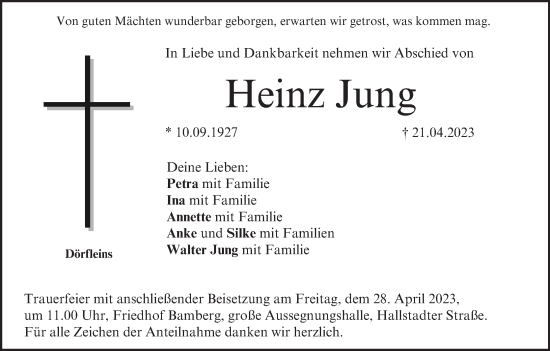 Anzeige von Heinz Jung von MGO