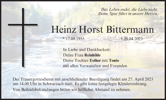 Anzeige von Heinz Horst Bittermann von MGO