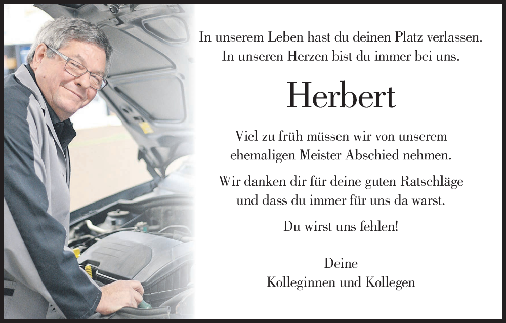  Traueranzeige für Herbert Oppel vom 20.04.2023 aus MGO