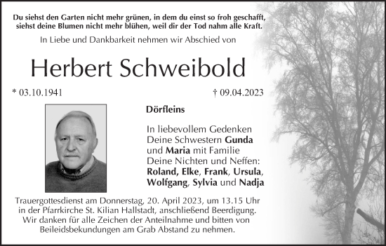 Anzeige von Herbert Schwelbold von MGO
