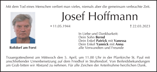 Anzeige von Josef Hoffmann von MGO