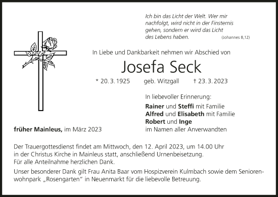 Anzeige von Josefa Seck von MGO
