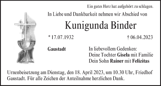 Anzeige von Kunigunda Binder von MGO