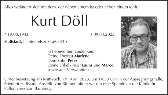 Anzeige von Kurt Döll von MGO