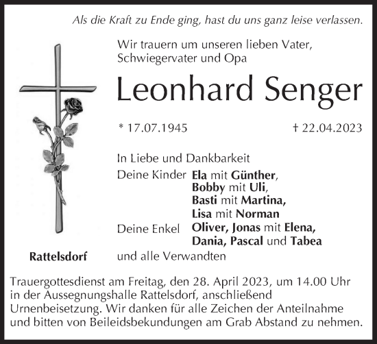 Anzeige von Leonhard Senger von MGO