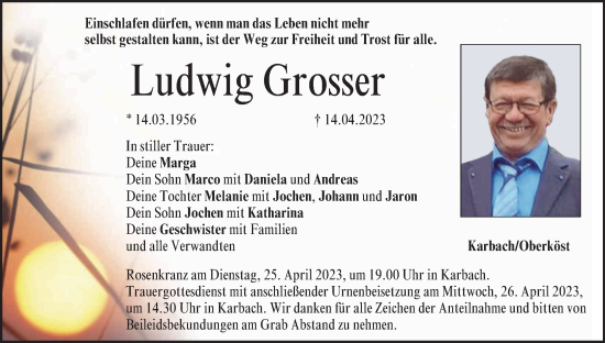 Anzeige von Ludwig Grosser von MGO