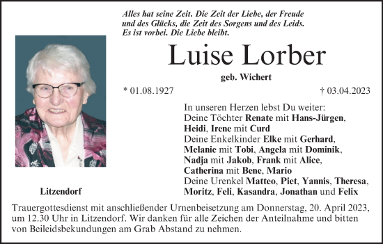 Anzeige von Luise Lorber von MGO