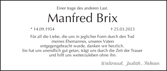 Anzeige von Manfred Brix von MGO