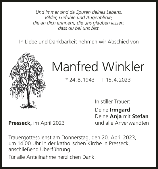 Anzeige von Manfred Winkler von MGO