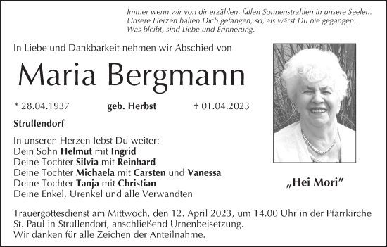Anzeige von Maria Bergmann von MGO