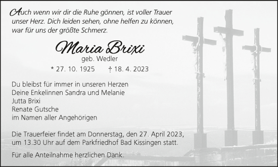 Anzeige von Maria Brixi von MGO