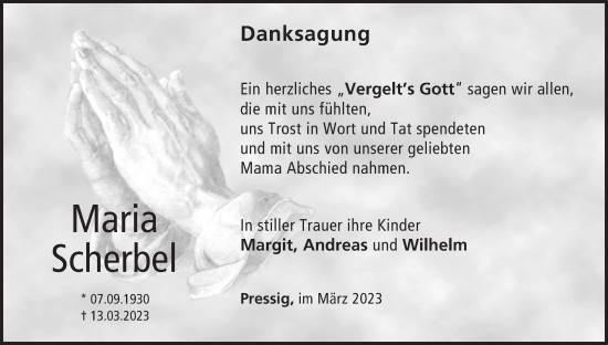 Anzeige von Maria Scherbel von MGO