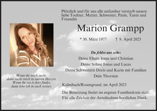Anzeige von Marion Grampp von MGO