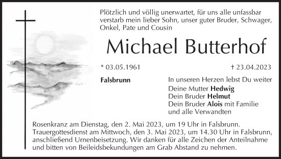 Anzeige von Michael Butterhof von MGO