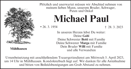 Anzeige von Michael Paul von MGO