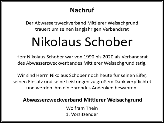 Anzeige von Nikolaus Schober von MGO