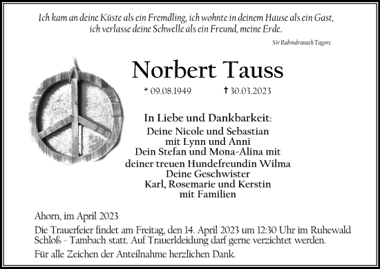 Anzeige von Norbert Tauss von MGO