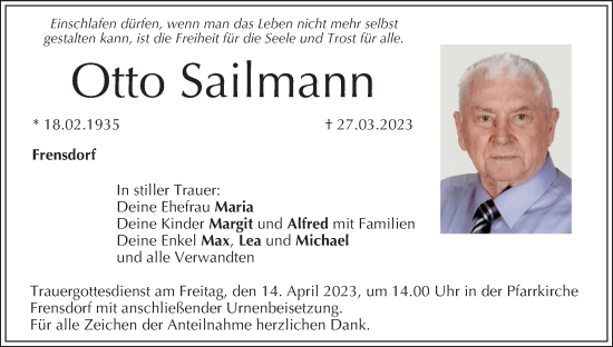 Anzeige von Otto Sailmann von MGO