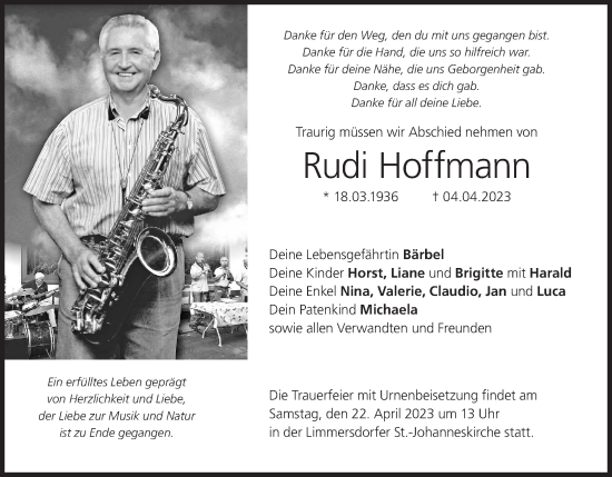 Anzeige von Rudi Hoffmann von MGO